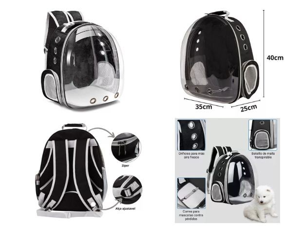 &uu MOCHILA TRANSPORTADORA DE MASCOTAS